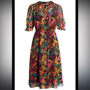 Maggy London Multicolor Long Sleeve Dress